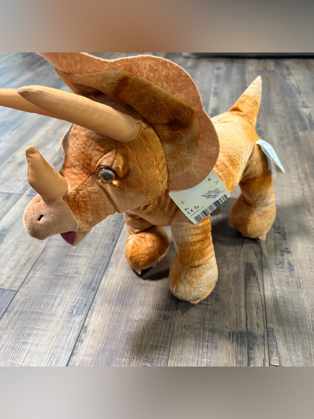 16" Build a Bear Plush Orange Brown Triceratops Dinosaur Stuffed Animal